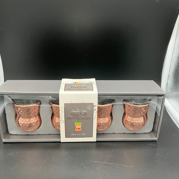 Silver One Intl. Dining Highball Moscow Mule Shot Glasses 4 Pack In